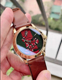 Gucci Le Marche Des Merveilles Green and Red Dial Brown Leather Strap Unisex Watch - YA1264012 Buy Now By Gucci