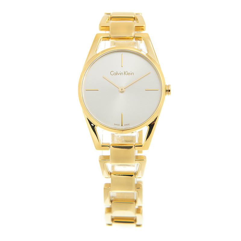 Calvin Klein Dainty White Dial Gold Steel Strap Watch for Women - K7L23546 Buy Now By Calvin Klein