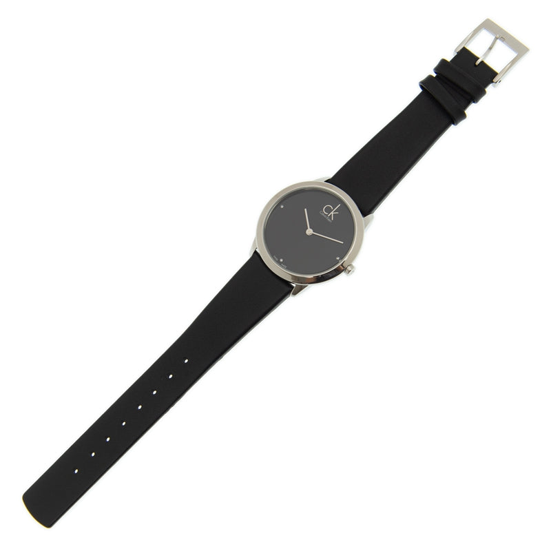 Calvin Klein Minimal Black Dial Black Leather Strap Watch for Men - K3M221CS Buy Now By Calvin Klein
