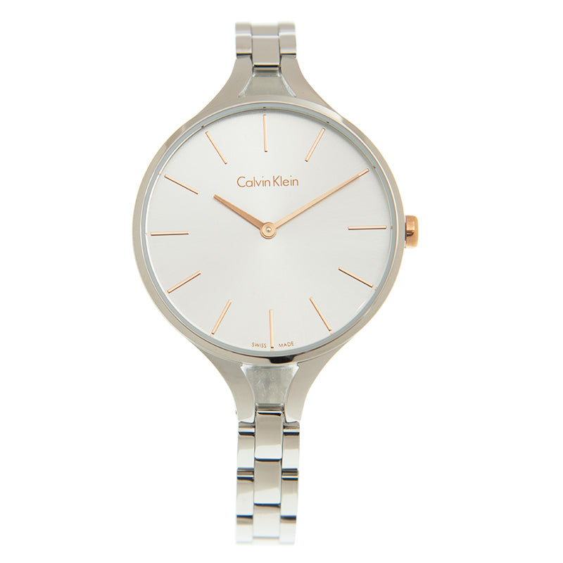 Calvin Klein Graphic Silver Dial Silver Steel Strap Watch for Women - K7E23B46 Buy Now By Calvin Klein