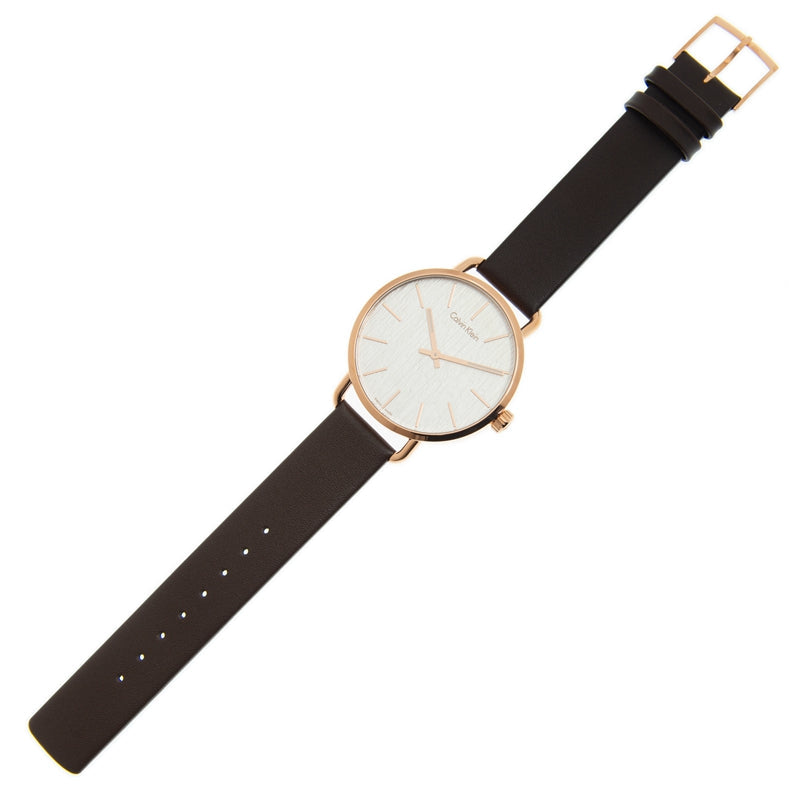 Calvin Klein Even Silver Dial Brown Leather Strap Watch for Men - K7B216G6 Buy Now By Calvin Klein