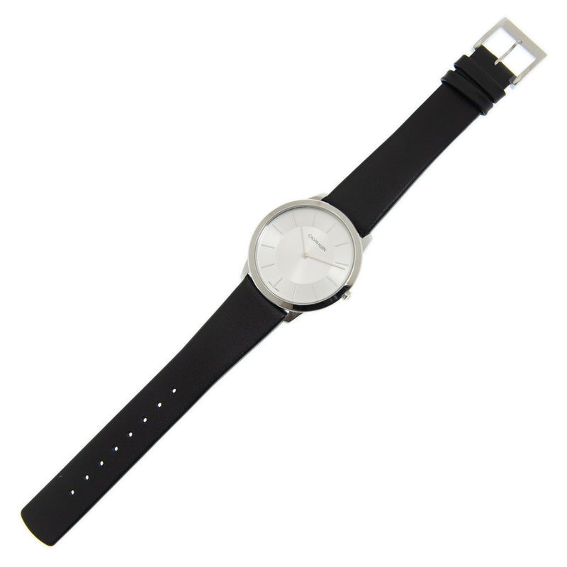 Calvin Klein Minimalist White Dial Black Leather Strap Watch for Men - K3M211C6 Buy Now By Calvin Klein