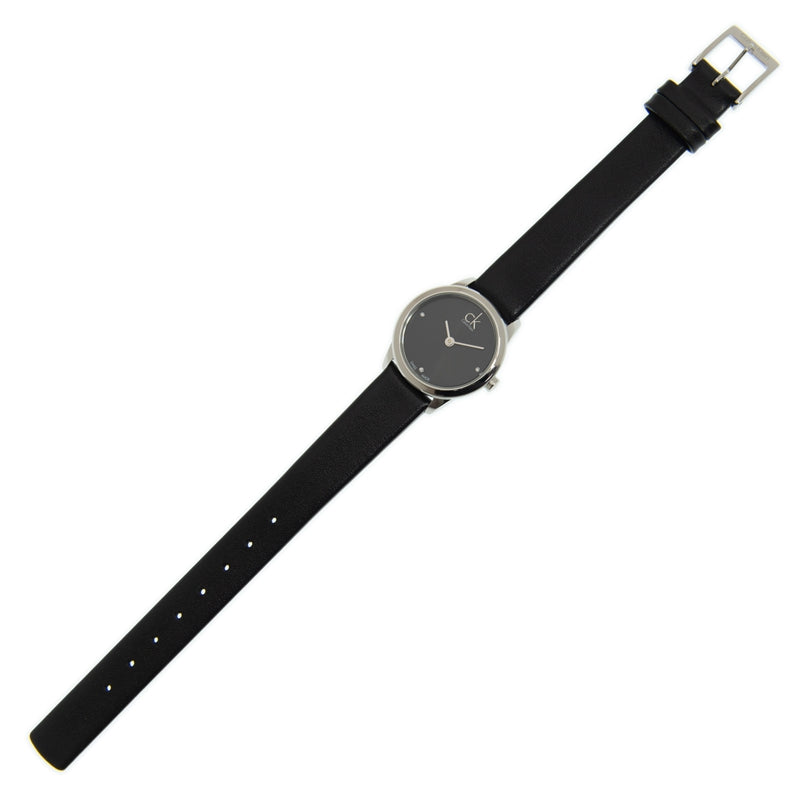Calvin Klein Minimal Black Dial Black Leather Strap Watch for Women - K3M231CS Buy Now By Calvin Klein