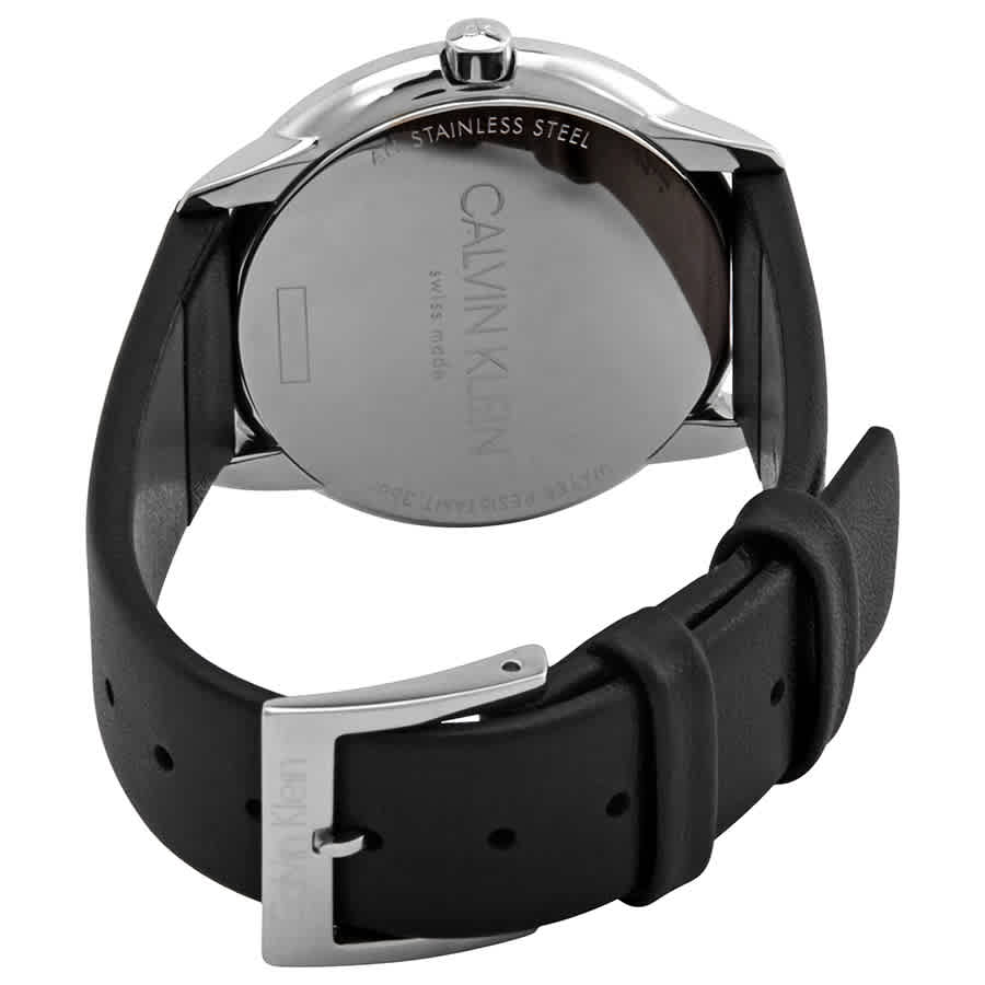 Calvin Klein Minimal Silver Dial Black Leather Strap Watch for Women - K3M221C6 Buy Now By Calvin Klein