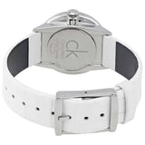 Calvin Klein Accent Silver Dial White Leather Strap Watch for Women - K2Y231K6 Buy Now By Calvin Klein