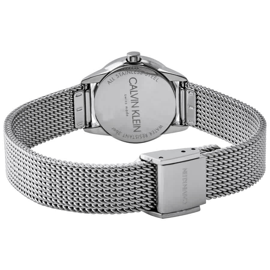Calvin Klein Minimal Grey Dial Silver Mesh Bracelet Watch for Women - K3M2312X Buy Now By Calvin Klein
