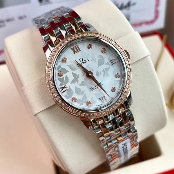 Omega De Ville Prestige Quartz Diamonds Silver Dial Two Tone Steel Strap Watch for Women - 424.25.27.60.52.001 Buy Now By Omega