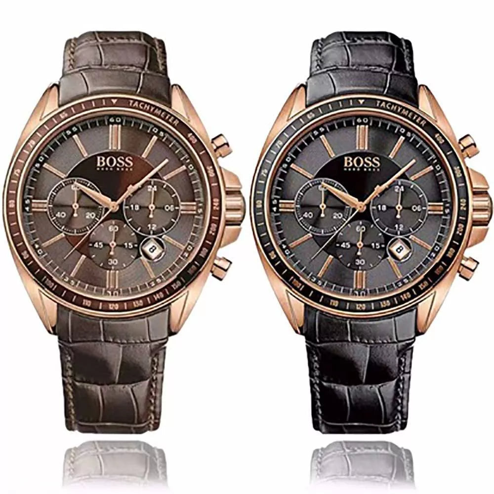 Hugo Boss Driver Chronograph Brown Dial Brown Leather Strap Watch For Men - HB1513093 Buy Now By Hugo Boss