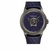 Versace Palazzo Empire Blue Dial Blue Leather Strap Watch for Men - VERD00118 Buy Now By Versace