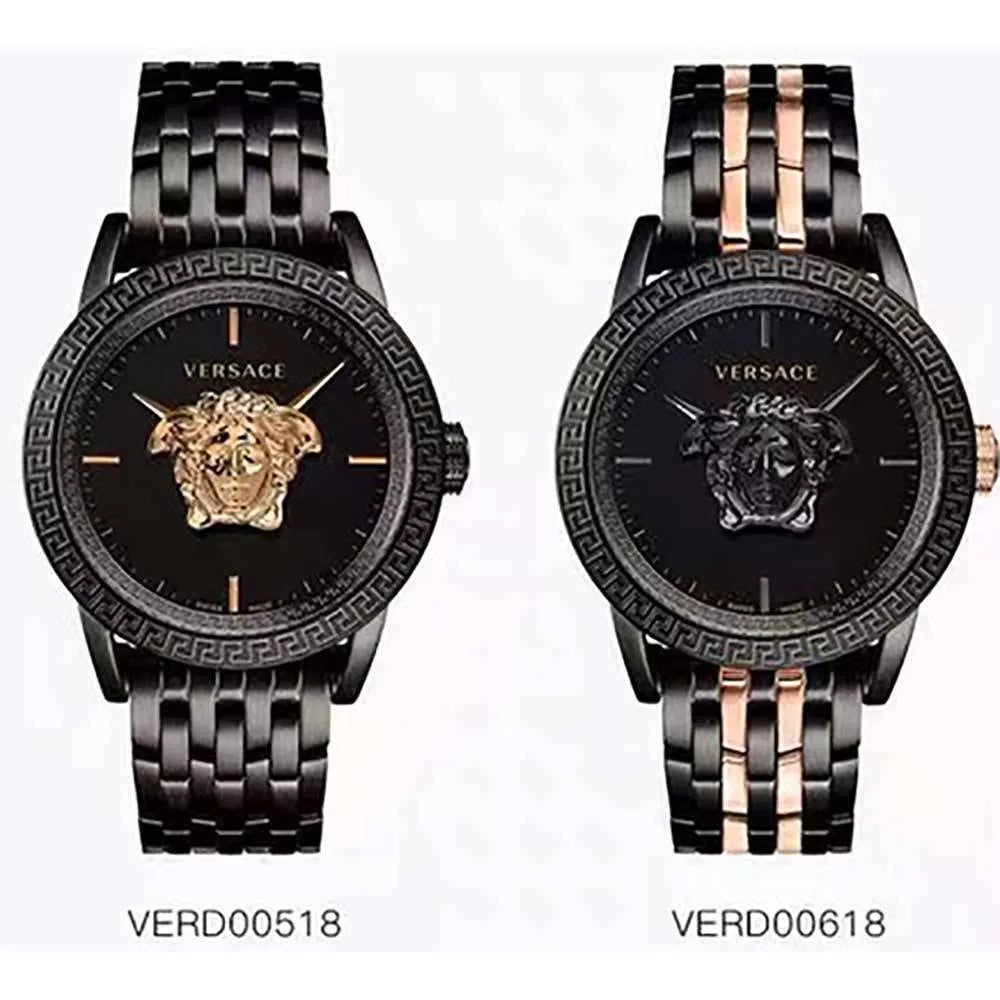 Versace Palazzo Empire Quartz Black Dial Black Steel Strap Watch For Men - VEDB00518 Buy Now By Versace