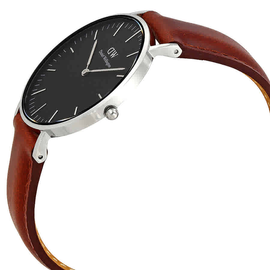 Daniel Wellington Classic Durham Black Dial Brown Leather Strap Watch For Women - DW00100142 Buy Now By Daniel Wellington