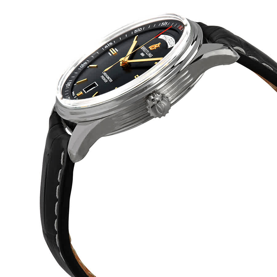 Breitling Premier Automatic 40mm Day & Date Black Dial Black Leather Strap Mens Watch - A45340241B1P2 Buy Now By Breitling