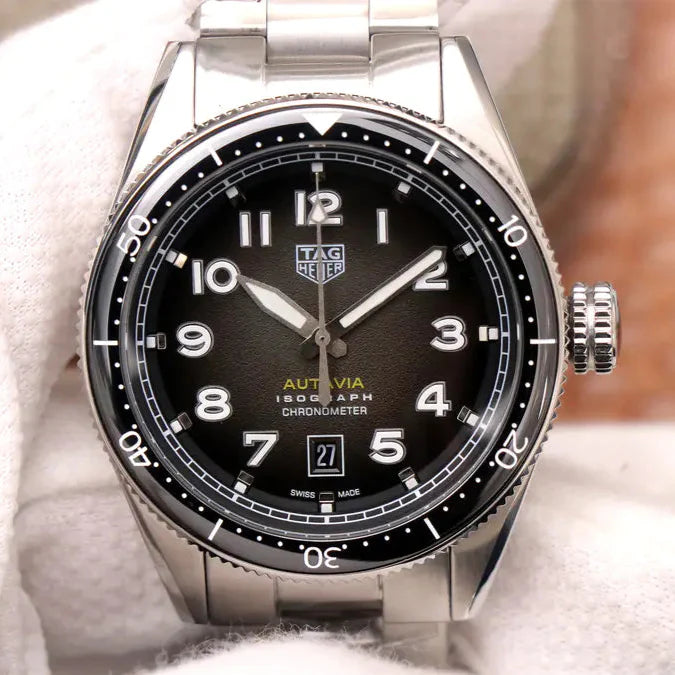 Tag Heuer Autavia Automatic 42mm Grey Dial Silver Stainless Steel Watch for Men - WBE5114.EB0173