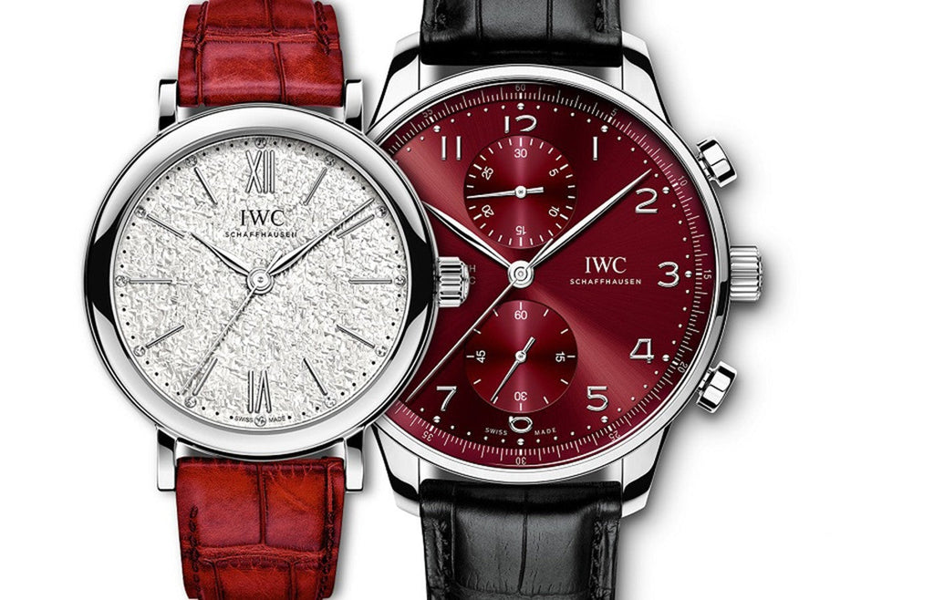 IWC Portofino Automatic Diamonds Silver Dial Red Leather Strap Watch for Women - IW357408 Buy Now By IWC