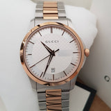 Gucci G Timeless Silver Dial Two Tone Steel Strap Watch For Men - YA126473 Buy Now By Gucci
