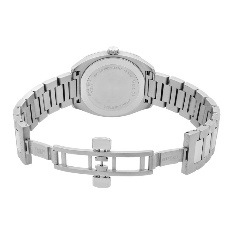 Gucci GG2570 Quartz Black Dial Silver Steel Strap Watch For Men - YA142401 Buy Now By Gucci