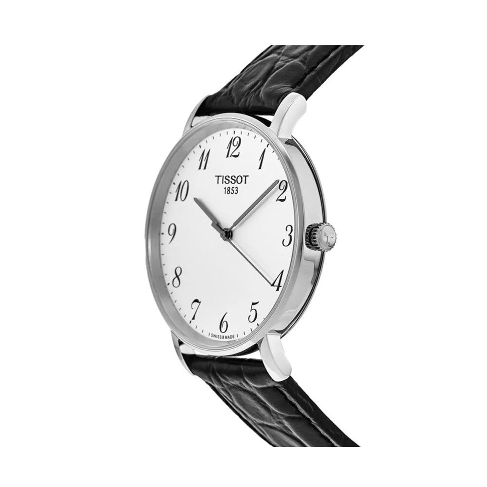 Tissot Everytime Desire Medium White Dial Black Leather Strap Watch For Men - T109.410.16.032.00 Buy Now By Tissot