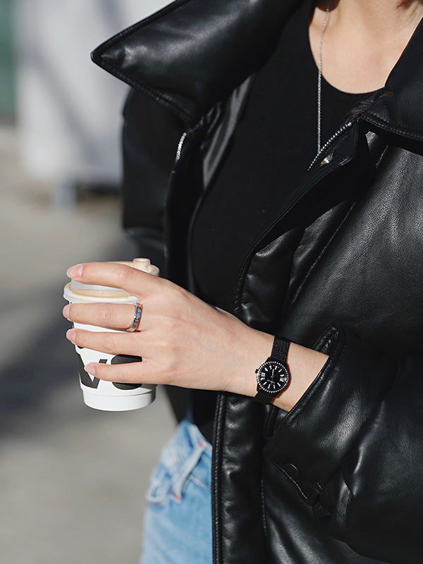 Calvin Klein Minimal Diamonds Black Dial Black Mesh Bracelet Watch for Women - K3M2342R Buy Now By Calvin Klein