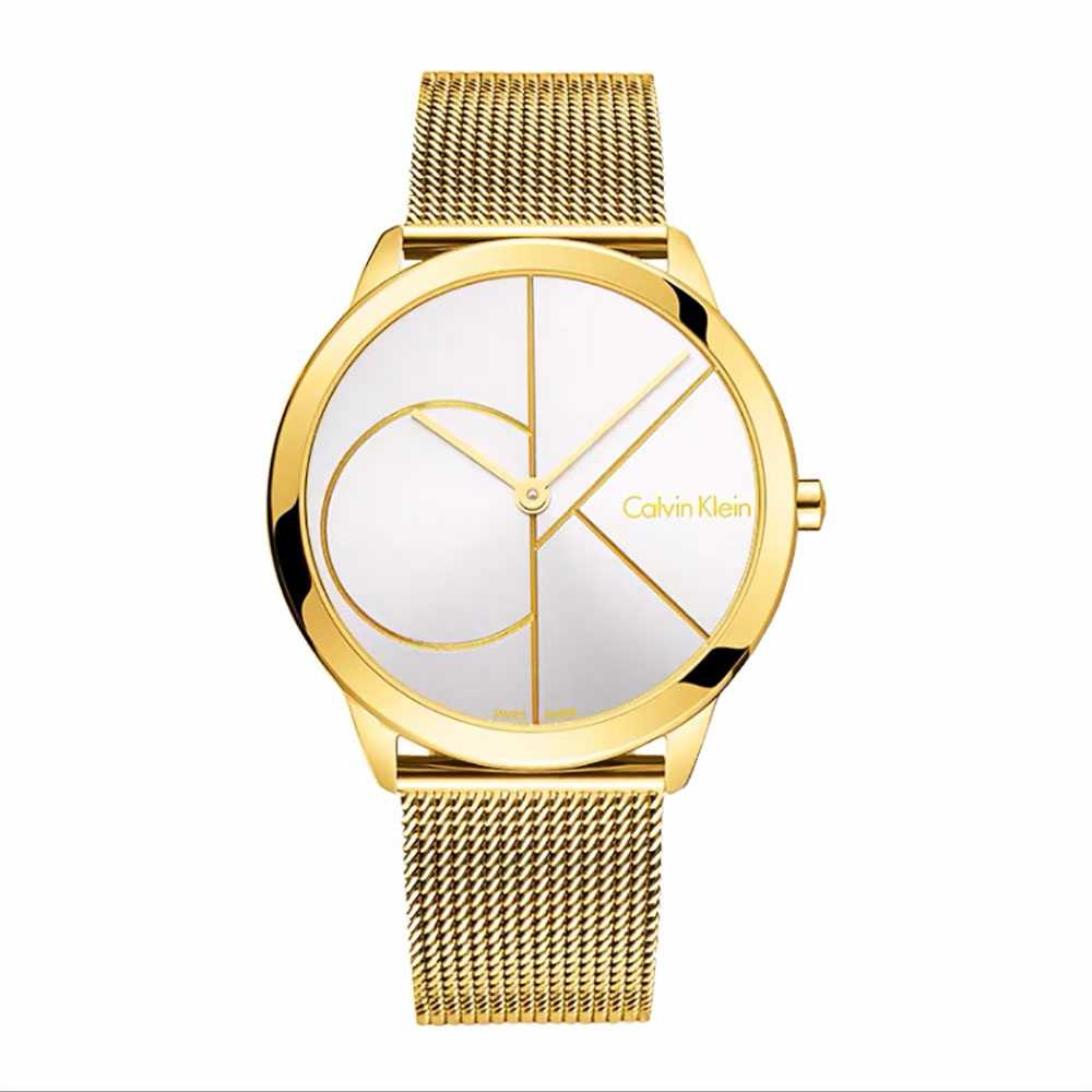 Calvin Klein Minimal White Dial Gold Mesh Bracelet Watch for Men - K3M21526 Buy Now By Calvin Klein