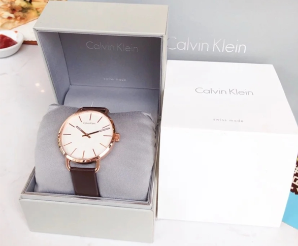 Calvin Klein Even White Dial Brown Leather Strap Watch for Women - K7B236G6 Buy Now By Calvin Klein