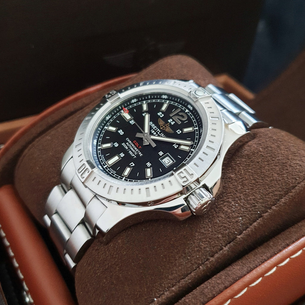Breitling Colt Automatic 44mm Black Dial Stainless Steel Mens Watch - A1738811/BD44/173A Buy Now By Breitling