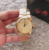 Michael Kors Channing Quartz Gold Dial Gold Steel Strap Watch For Women - MK6623
