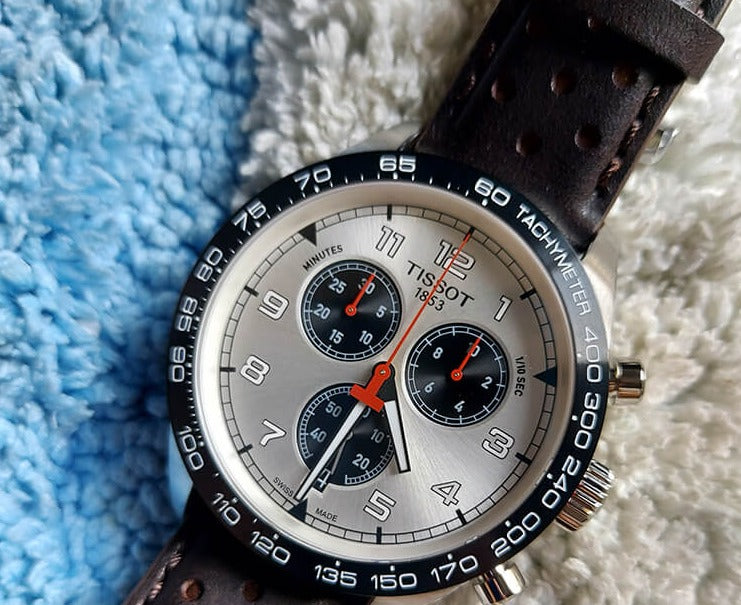 Tissot T Sport PRS 516 Chronograph Silver Dial Brown Leather Strap Watch for Men - T131.617.16.032.00 Buy Now By Tissot