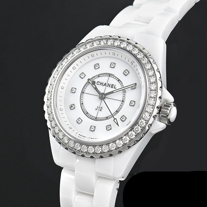 Chanel J12 Quartz Diamonds White Dial White Steel Strap Watch for Women - J12 H6418 Buy Now By Chanel