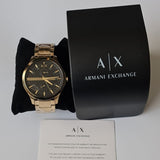 Armani Exchange Hampton Chronograph Black Dial Gold Steel Strap Watch For Men - AX2122 Buy Now By Armani Exchange