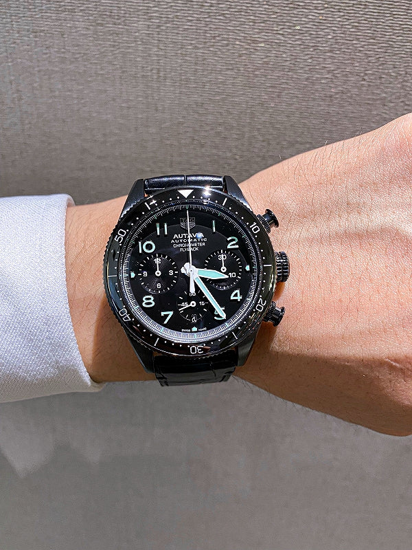 Tag Heuer Autavia Chronometer Flyback Chronograph Black Dial Black Leather Strap Watch for Men - CBE511C.FC8280 Buy Now By Tag Heuer
