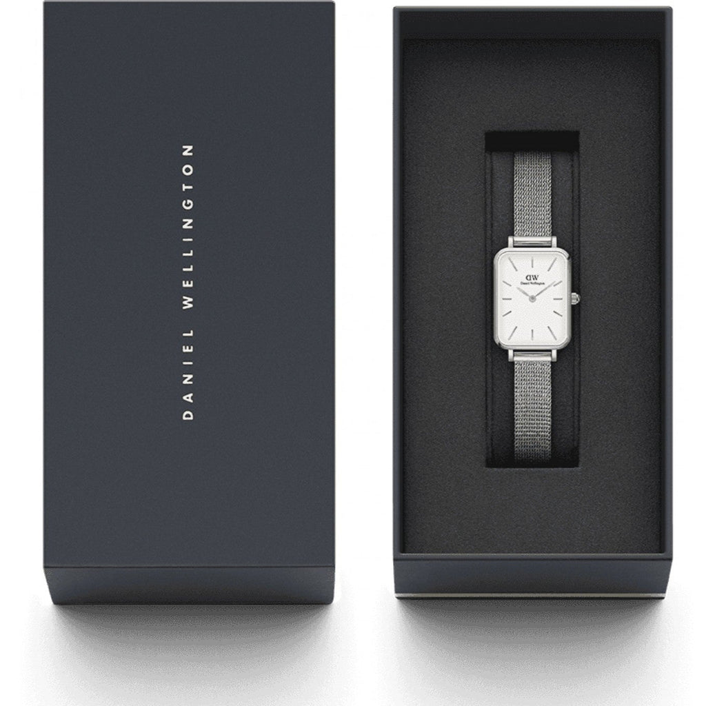 Daniel Wellington Quadro Unitone Silver Dial Silver Mesh Strap Watch For Women - DW00100486 Buy Now By Daniel Wellington