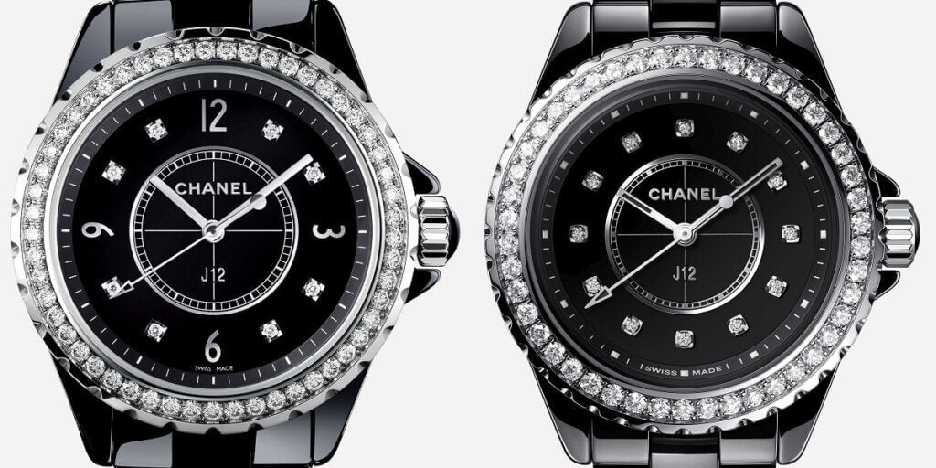 Chanel J12 Diamonds Ceramic Black Dial Black Steel Strap Watch for Women - J12 H3108 Buy Now By Chanel