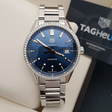 Tag Heuer Carrera Quartz Diamonds Blue Dial Silver Steel Strap Watch for Women - WAR1114.BA0601 Buy Now By Tag Heuer