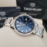 Tag Heuer Carrera Quartz Diamonds Blue Dial Silver Steel Strap Watch for Women - WAR1114.BA0601 Buy Now By Tag Heuer