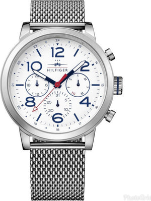 Tommy Hilfiger Jake Quartz White Dial Silver Mesh Bracelet Watch for Men - 1791233 Buy Now By Tommy Hilfiger