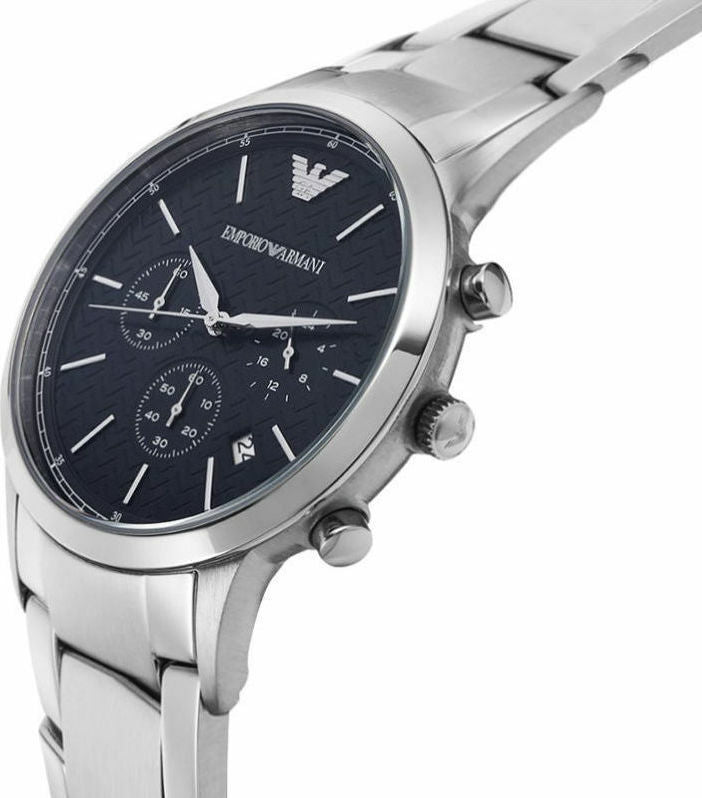 Emporio Armani Renato Chronograph Blue Dial Silver Steel Strap Watch For Men - AR2486 Buy Now By Emporio Armani