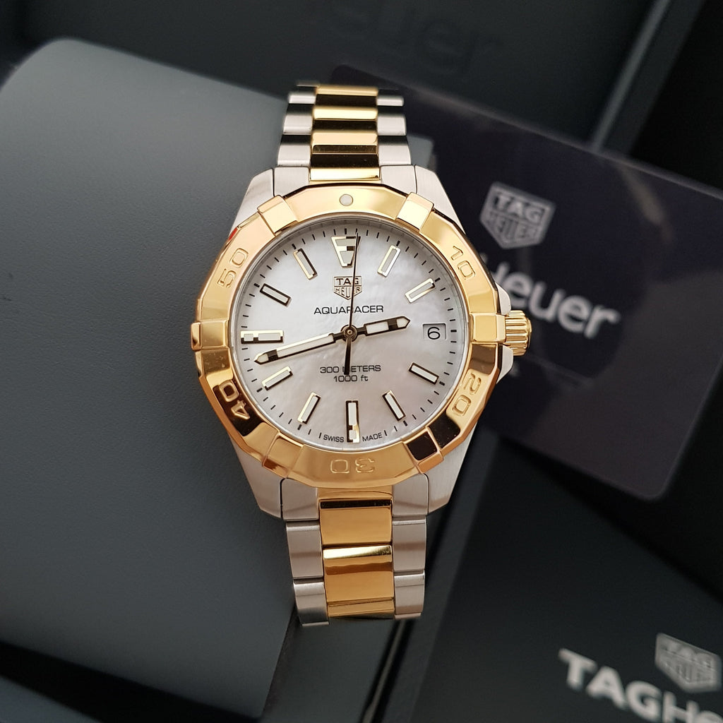 Tag Heuer Aquaracer Mother of Pearl Dial Two Tone Steel Strap Watch for Women - WBD1320.BB0320 Buy Now By Tag Heuer
