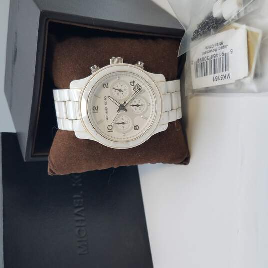 Michael Kors Runway White Ceramic Dial White Steel Strap Watch for Women - MK5161 Buy Now By Michael Kors
