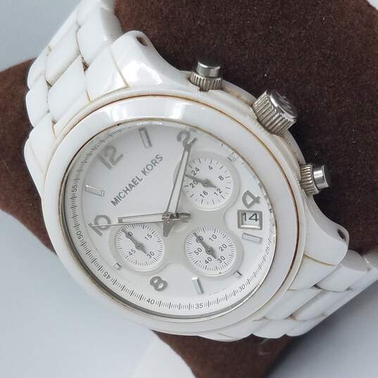 Michael Kors Runway White Ceramic Dial White Steel Strap Watch for Women - MK5161 Buy Now By Michael Kors