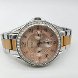 Fossil Riley Multifunction Rose Gold Dial Two Tone Steel Strap Watch for Women - ES4145 Buy Now By Fossil