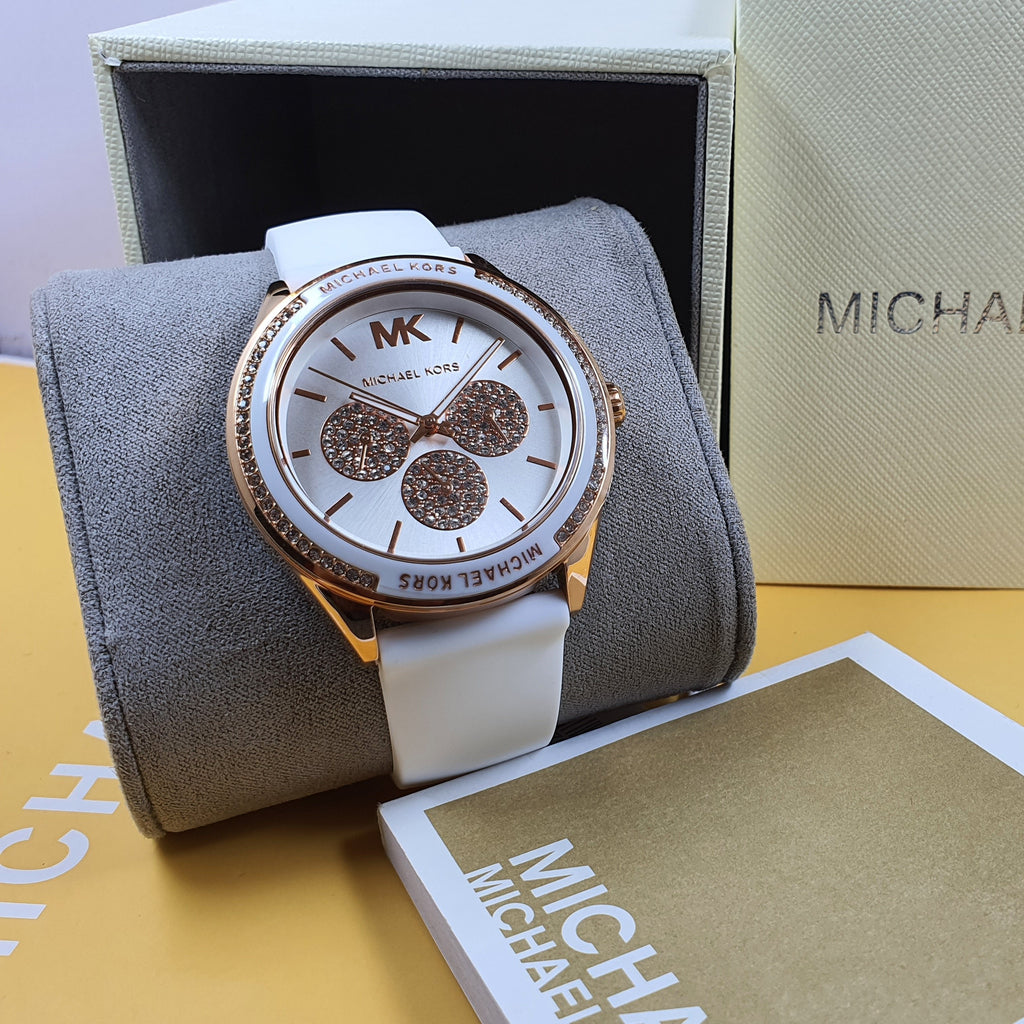 Michael Kors Oversized Sport Quartz White Dial White Rubber Strap Watch For Women - MK6945 Buy Now By Michael Kors