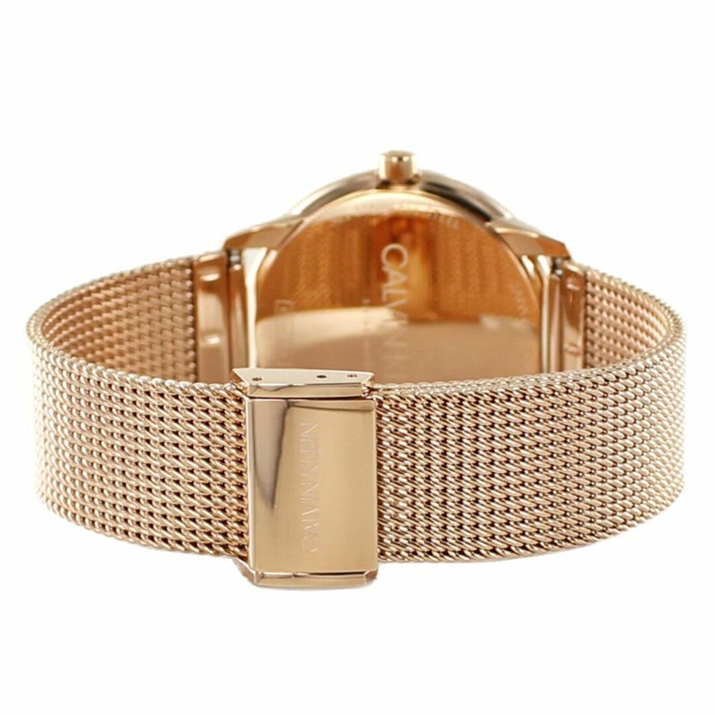 Calvin Klein Minimal White Dial Rose Gold Mesh Bracelet Watch for Women - K3M22Y2X Buy Now By Calvin Klein