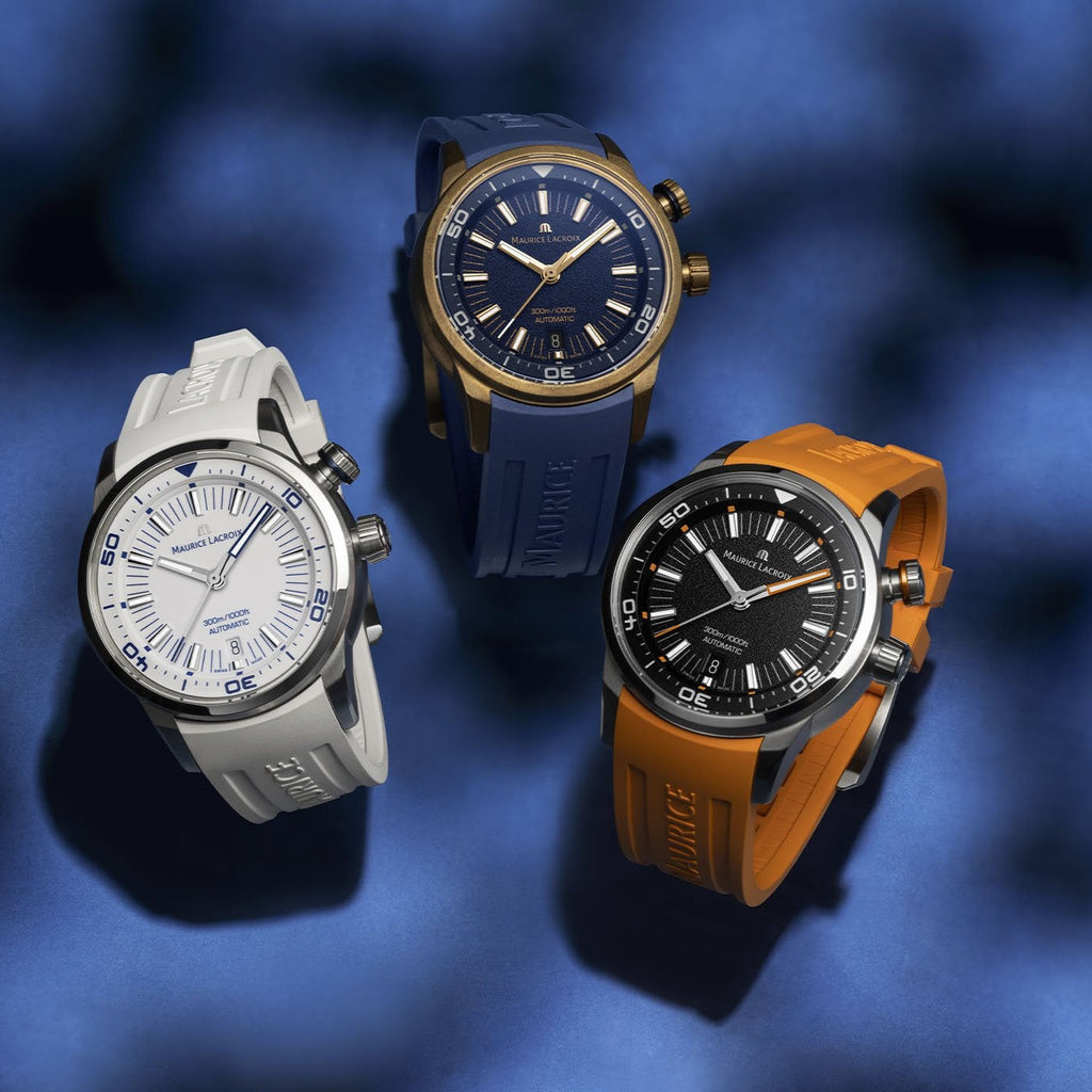 Maurice Lacroix Pontos Divers Limited Edition Blue Dial Blue Leather Strap Watch For Men - PT6248-BRZ0B-430-4 Buy Now By Maurice Lacroix