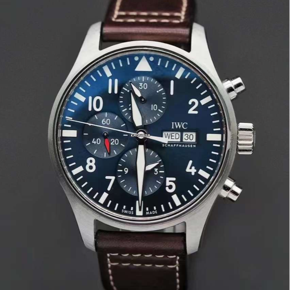 IWC Pilot’s Watch Chronograph Edition “Le Petit Prince” Blue Dial Brown Leather Strap Watch for Men - IW377714 Buy Now By IWC