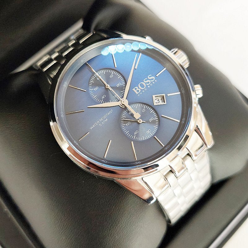 Hugo Boss Jet Blue Dial Silver Steel Strap Watch for Men - 1513384 Buy Now By Hugo Boss