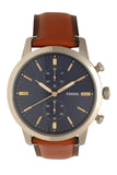 Fossil Townsman Chronograph Blue Dial Brown Leather Strap Watch for Men - FS5279 Buy Now By Fossil