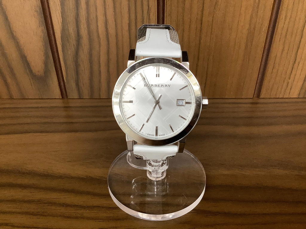 Burberry The City Silver Dial White Leather Strap Watch for Women - BU9019 Buy Now By Burberry