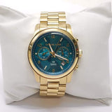 Michael Kors Runway Hunger Stop100 Series Blue Dial Gold Steel Strap Watch for Women - MK5815 Buy Now By Michael Kors