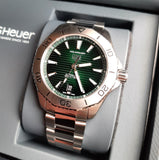 Tag Heuer Aquaracer Professional 200 Automatic Green Dial Silver Steel Strap Watch for Men - WBP2115.BA0627 Buy Now By Tag Heuer