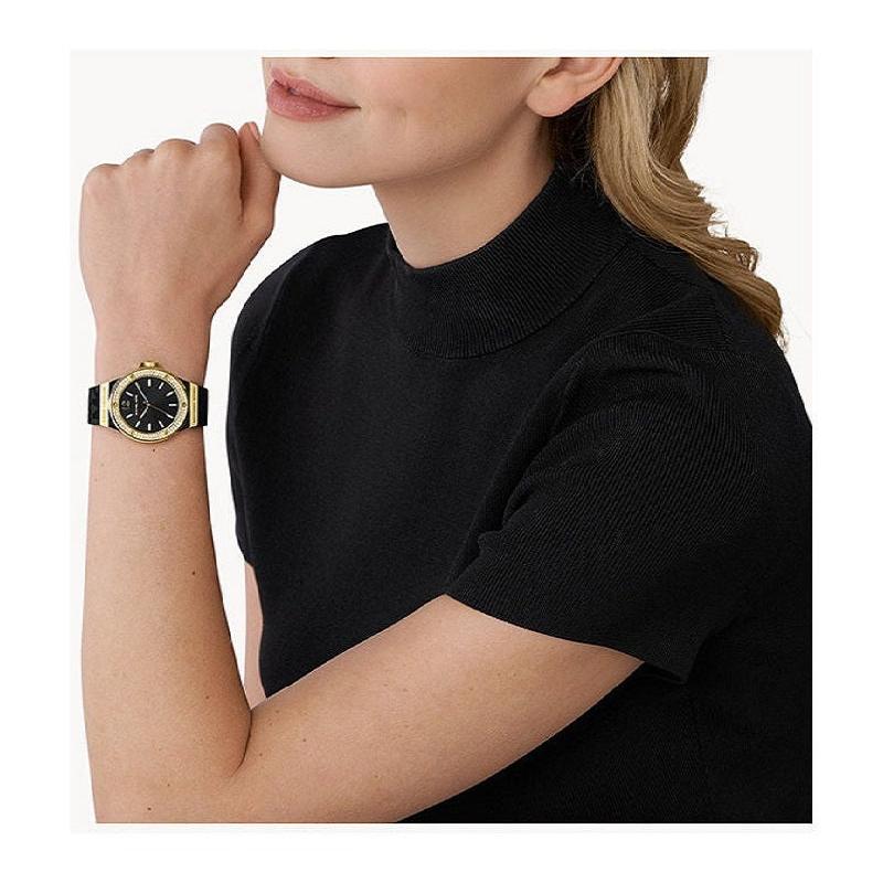 Michael Kors Mini Lennox Quartz Black Dial Black Silicone Strap Watch For Women - MK7281 Buy Now By Michael Kors